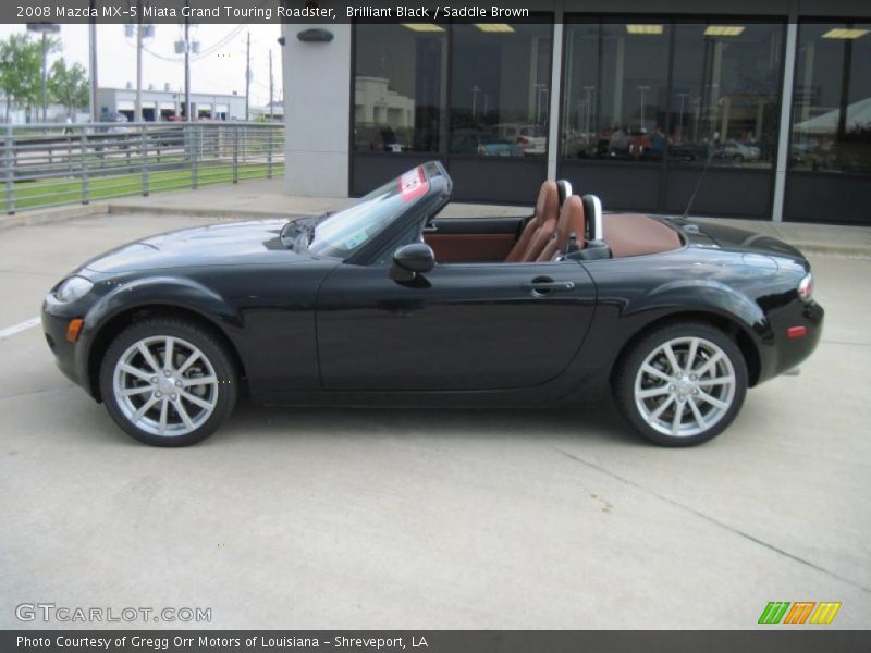 Brilliant Black / Saddle Brown 2008 Mazda MX-5 Miata Grand Touring Roadster