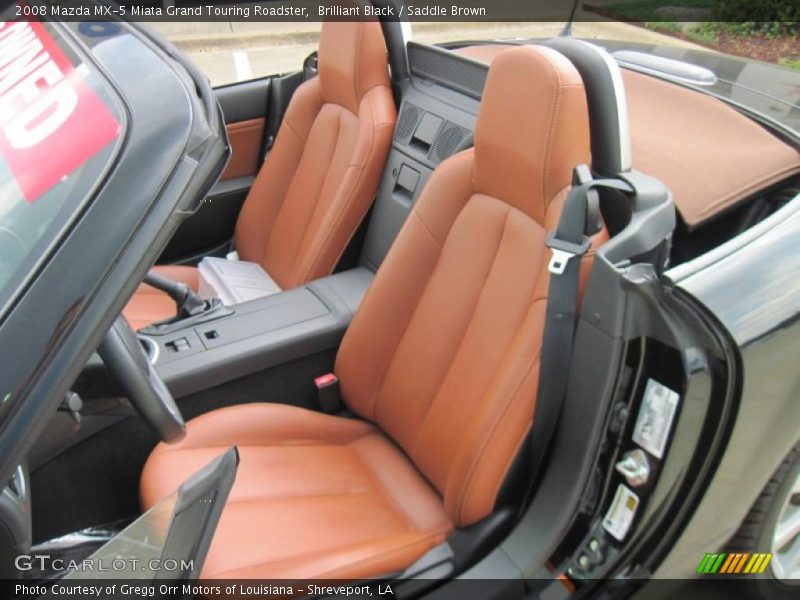 Brilliant Black / Saddle Brown 2008 Mazda MX-5 Miata Grand Touring Roadster