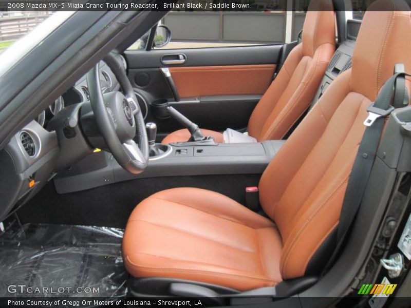Brilliant Black / Saddle Brown 2008 Mazda MX-5 Miata Grand Touring Roadster