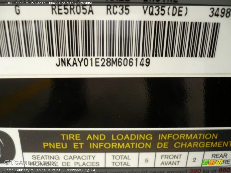 Black Obsidian / Graphite 2008 Infiniti M 35 Sedan