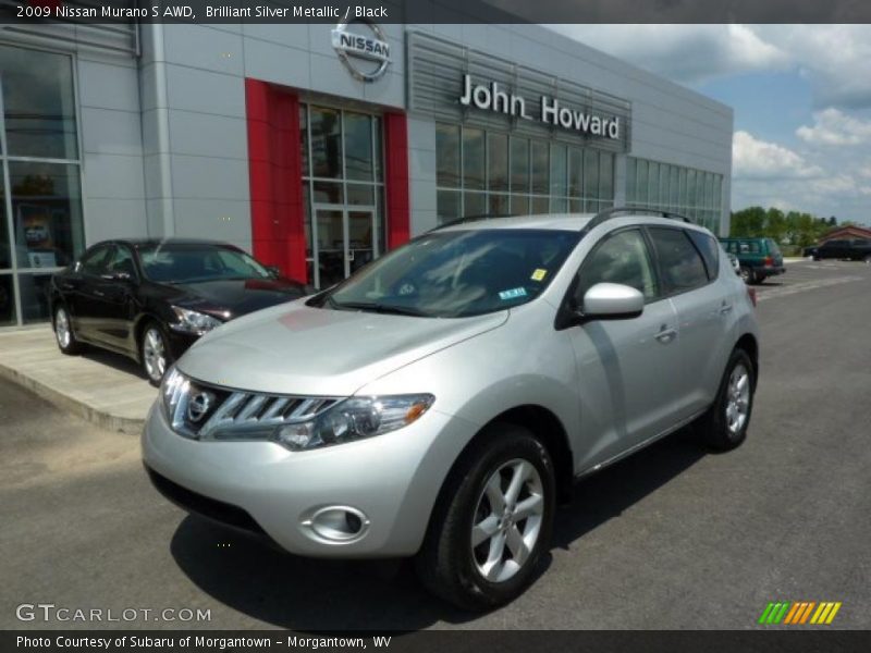 Brilliant Silver Metallic / Black 2009 Nissan Murano S AWD