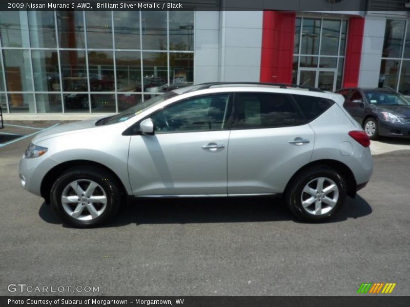 Brilliant Silver Metallic / Black 2009 Nissan Murano S AWD