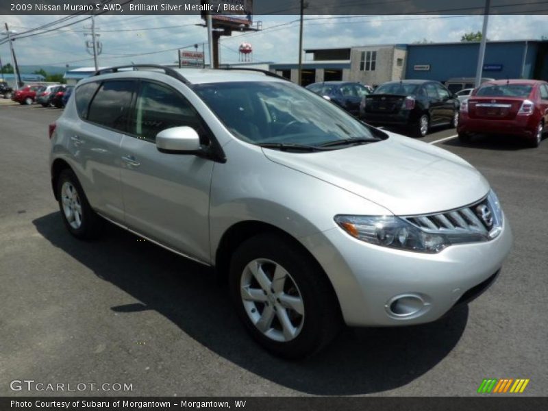 Brilliant Silver Metallic / Black 2009 Nissan Murano S AWD