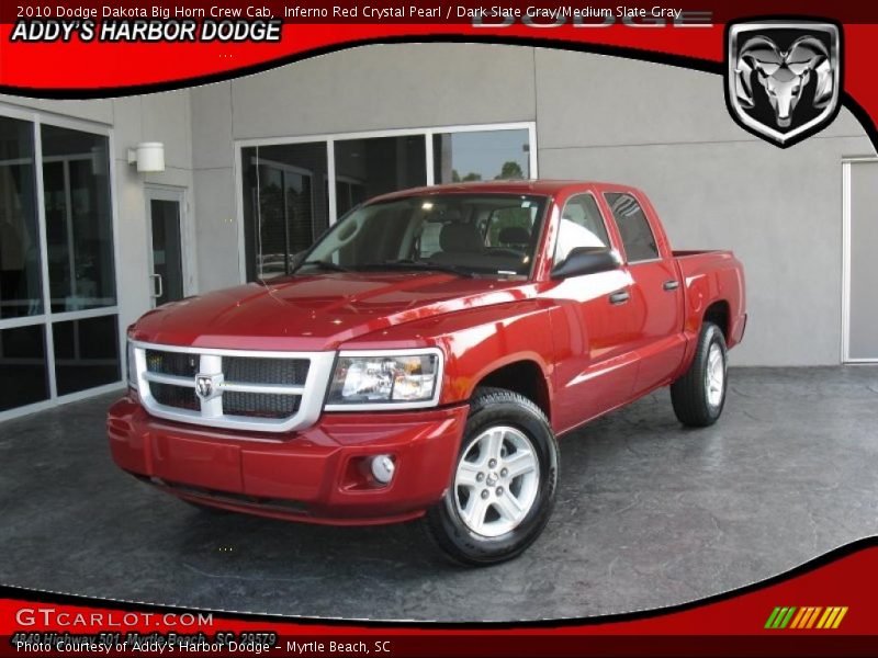 Inferno Red Crystal Pearl / Dark Slate Gray/Medium Slate Gray 2010 Dodge Dakota Big Horn Crew Cab