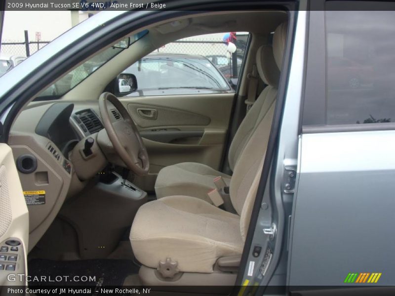 Alpine Frost / Beige 2009 Hyundai Tucson SE V6 4WD