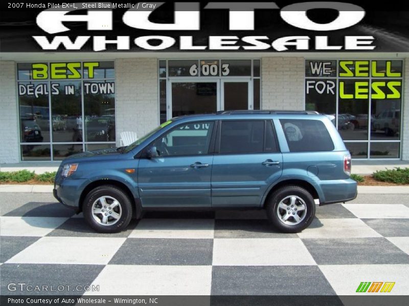 Steel Blue Metallic / Gray 2007 Honda Pilot EX-L