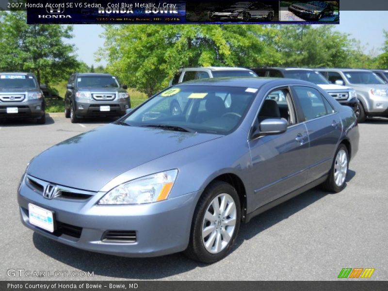 Cool Blue Metallic / Gray 2007 Honda Accord SE V6 Sedan