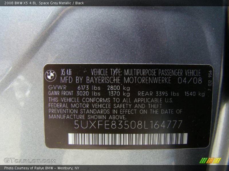 Space Grey Metallic / Black 2008 BMW X5 4.8i