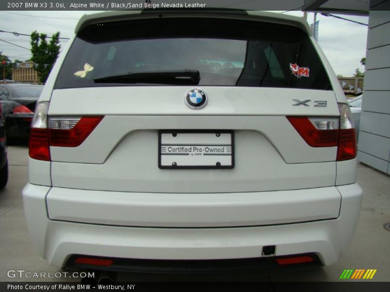 Alpine White / Black/Sand Beige Nevada Leather 2007 BMW X3 3.0si