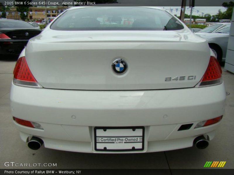 Alpine White / Black 2005 BMW 6 Series 645i Coupe