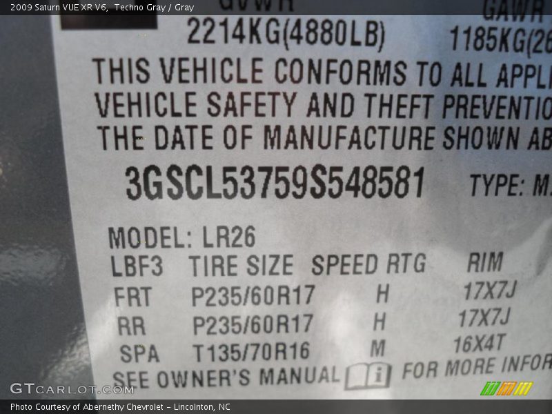 Techno Gray / Gray 2009 Saturn VUE XR V6