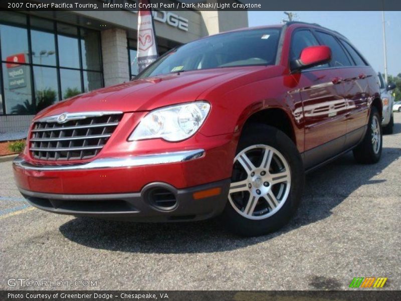 Inferno Red Crystal Pearl / Dark Khaki/Light Graystone 2007 Chrysler Pacifica Touring