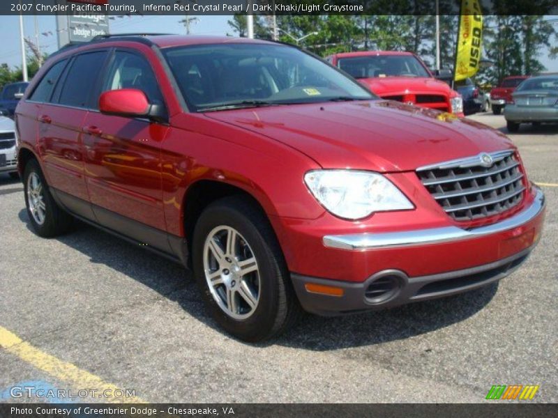 Inferno Red Crystal Pearl / Dark Khaki/Light Graystone 2007 Chrysler Pacifica Touring