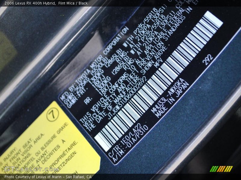 Flint Mica / Black 2006 Lexus RX 400h Hybrid