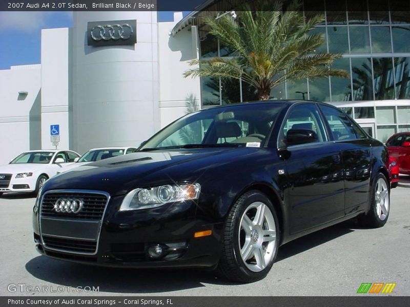 Brilliant Black / Beige 2007 Audi A4 2.0T Sedan