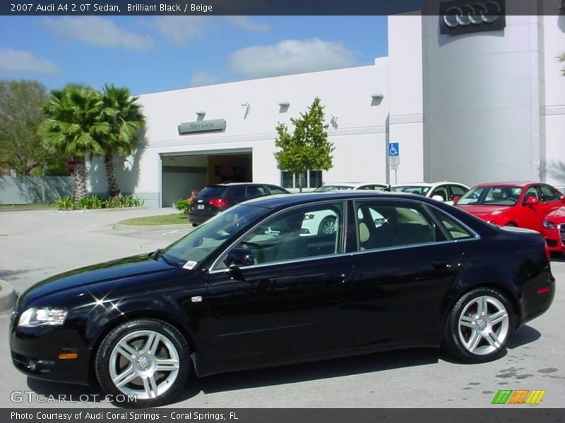 Brilliant Black / Beige 2007 Audi A4 2.0T Sedan