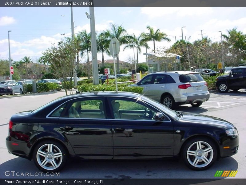 Brilliant Black / Beige 2007 Audi A4 2.0T Sedan