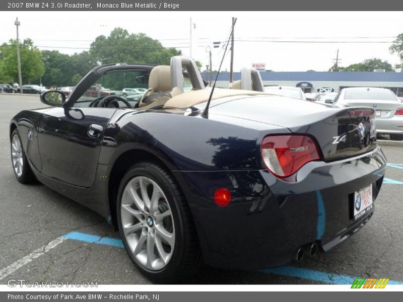 Monaco Blue Metallic / Beige 2007 BMW Z4 3.0i Roadster