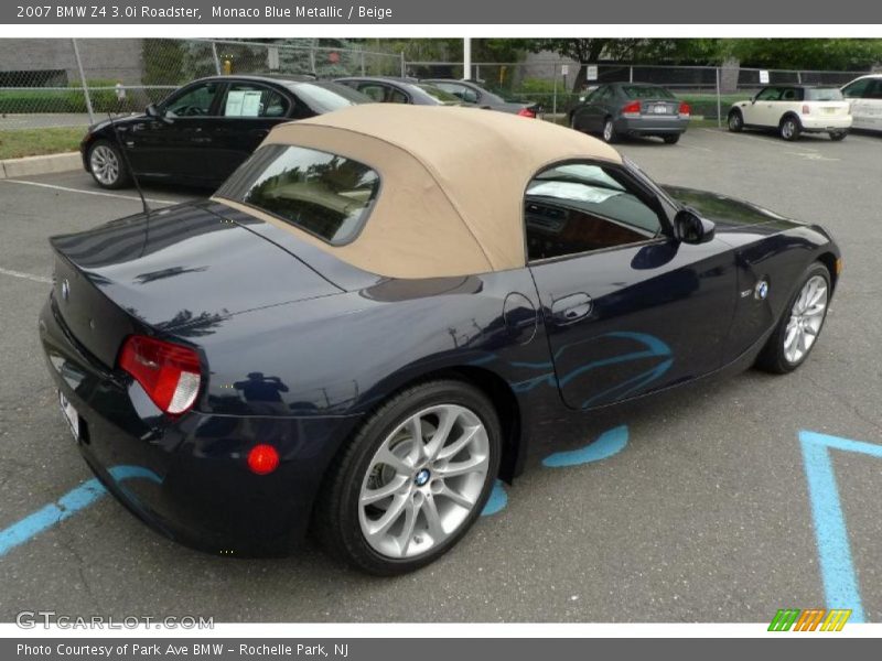 Monaco Blue Metallic / Beige 2007 BMW Z4 3.0i Roadster