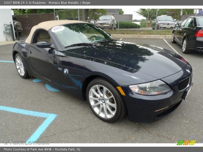 Monaco Blue Metallic / Beige 2007 BMW Z4 3.0i Roadster