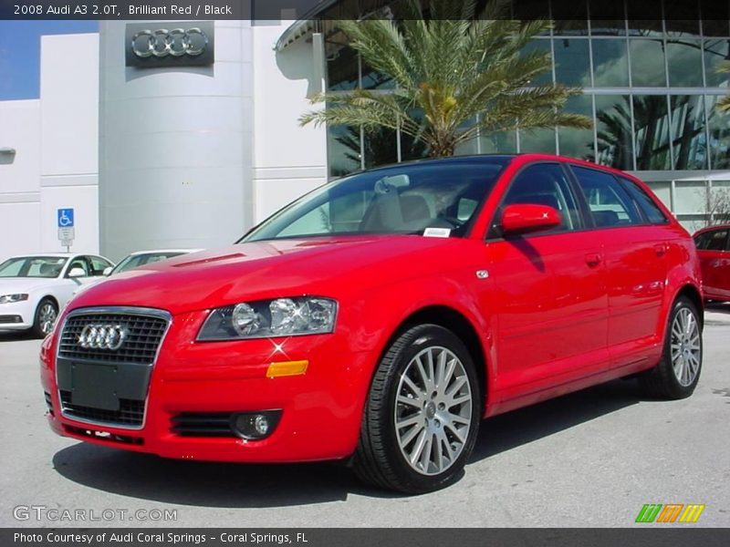 Brilliant Red / Black 2008 Audi A3 2.0T
