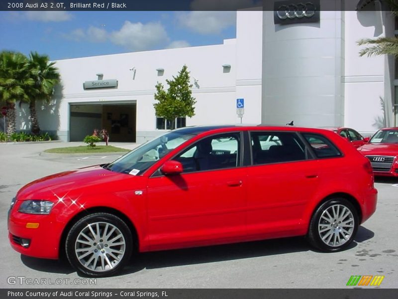 Brilliant Red / Black 2008 Audi A3 2.0T