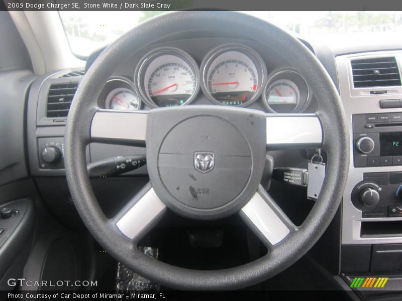 Stone White / Dark Slate Gray 2009 Dodge Charger SE