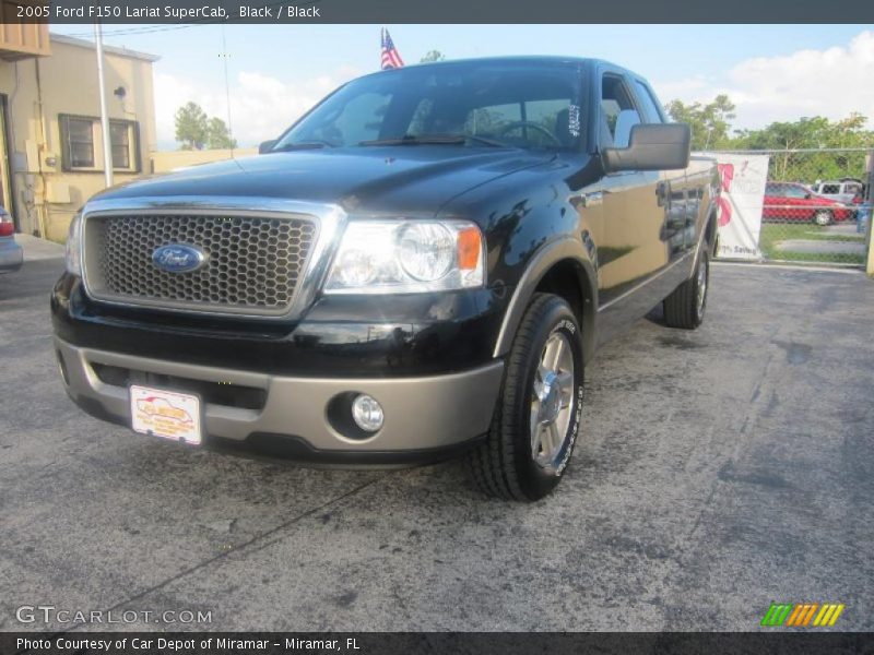 Black / Black 2005 Ford F150 Lariat SuperCab