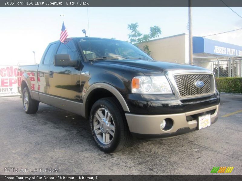 Black / Black 2005 Ford F150 Lariat SuperCab