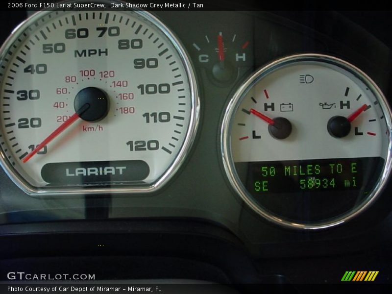 Dark Shadow Grey Metallic / Tan 2006 Ford F150 Lariat SuperCrew