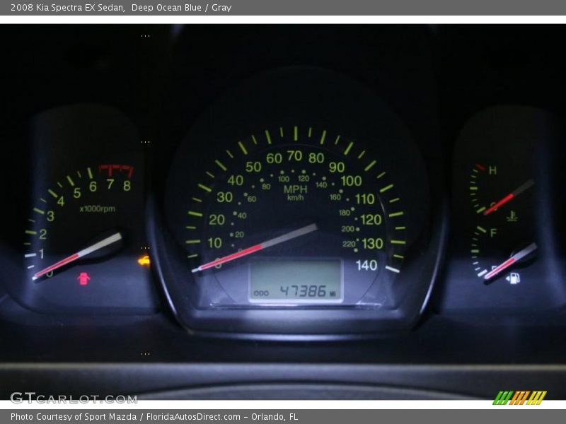 Deep Ocean Blue / Gray 2008 Kia Spectra EX Sedan