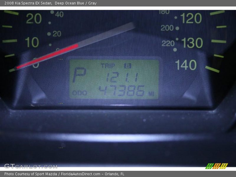 Deep Ocean Blue / Gray 2008 Kia Spectra EX Sedan