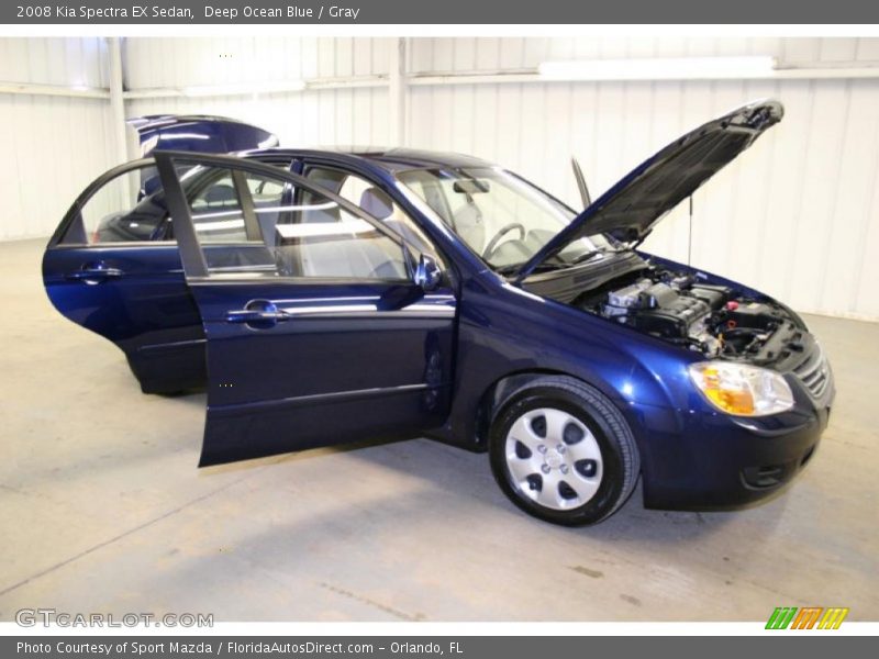 Deep Ocean Blue / Gray 2008 Kia Spectra EX Sedan