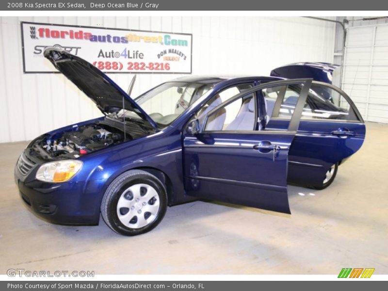 Deep Ocean Blue / Gray 2008 Kia Spectra EX Sedan