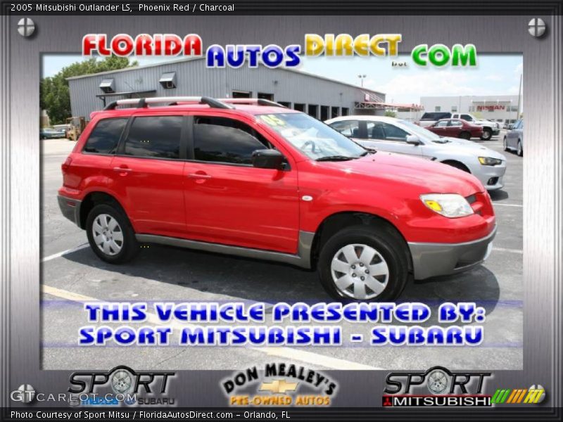 Phoenix Red / Charcoal 2005 Mitsubishi Outlander LS