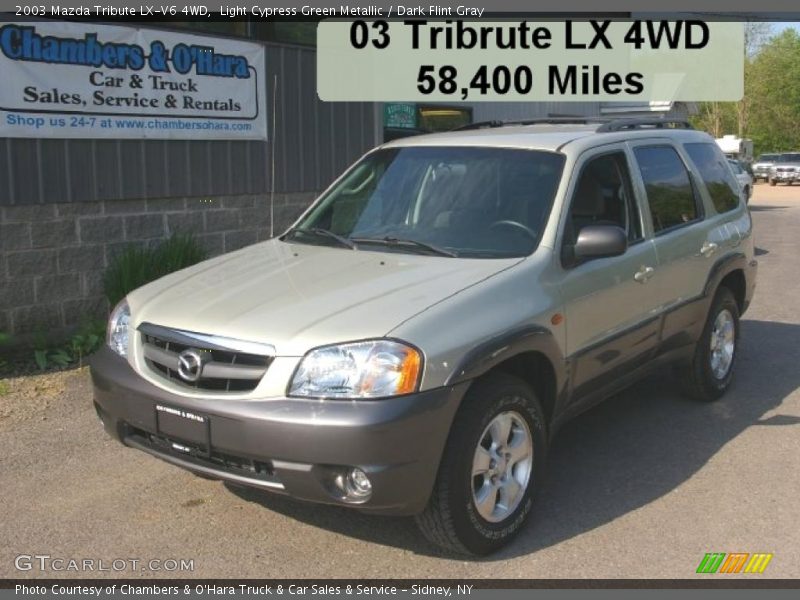 Light Cypress Green Metallic / Dark Flint Gray 2003 Mazda Tribute LX-V6 4WD