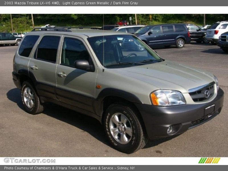 Light Cypress Green Metallic / Dark Flint Gray 2003 Mazda Tribute LX-V6 4WD