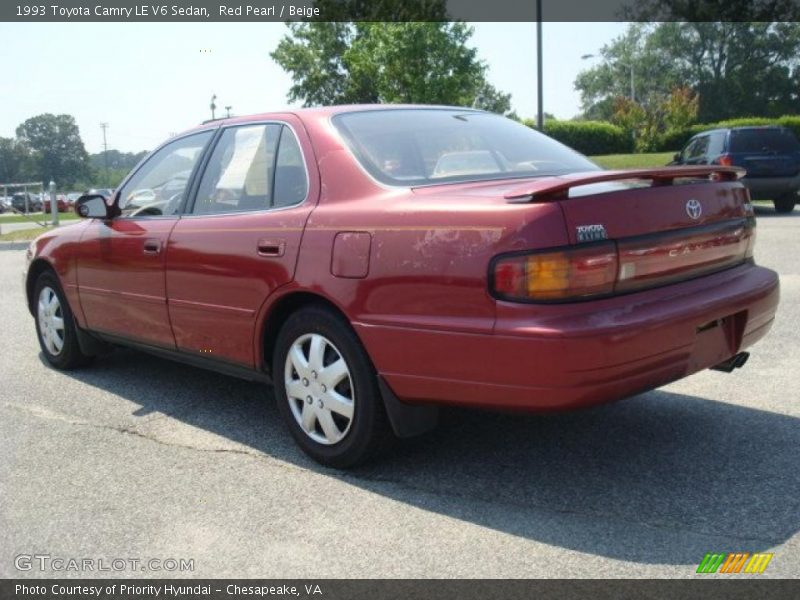 Red Pearl / Beige 1993 Toyota Camry LE V6 Sedan