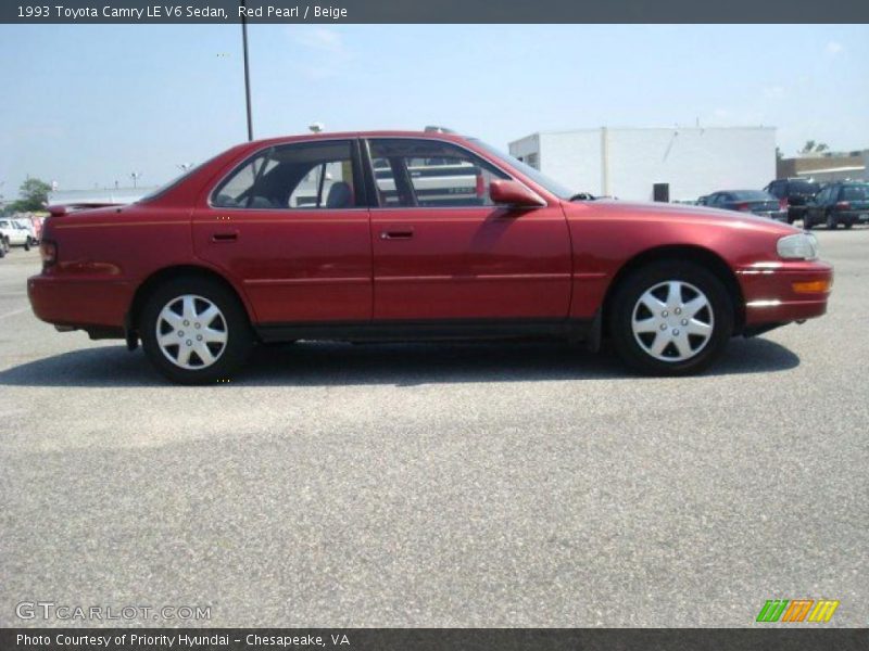 Red Pearl / Beige 1993 Toyota Camry LE V6 Sedan