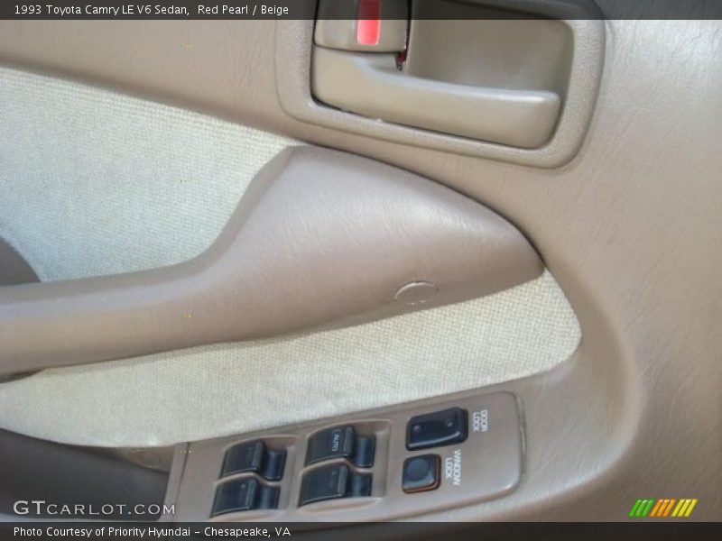 Red Pearl / Beige 1993 Toyota Camry LE V6 Sedan