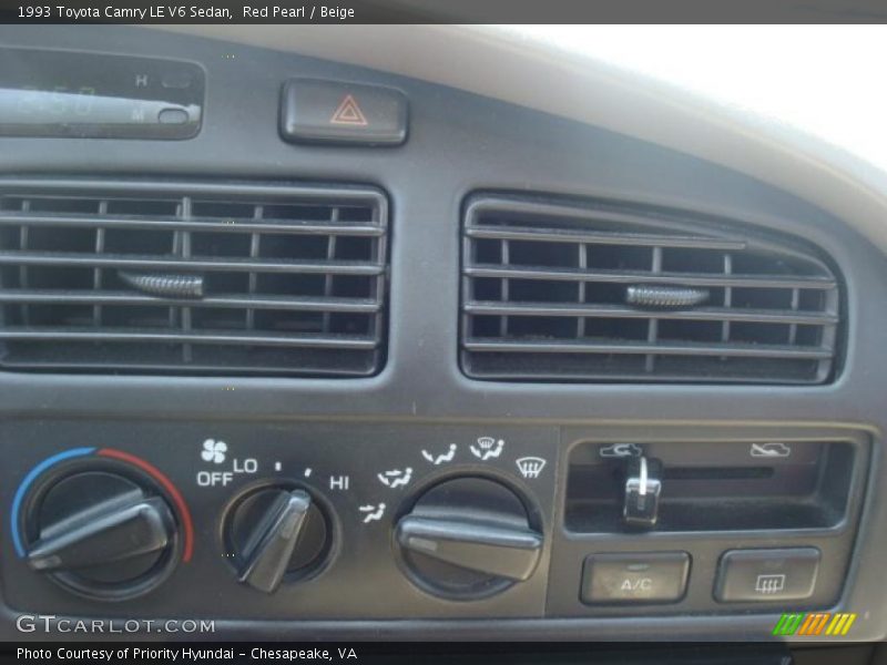 Red Pearl / Beige 1993 Toyota Camry LE V6 Sedan