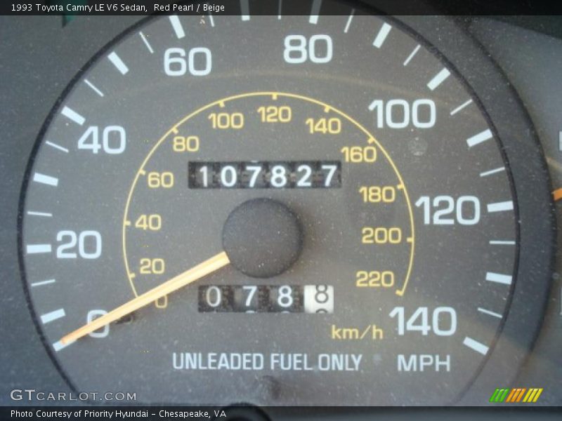 Red Pearl / Beige 1993 Toyota Camry LE V6 Sedan