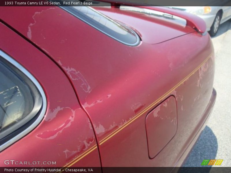 Red Pearl / Beige 1993 Toyota Camry LE V6 Sedan