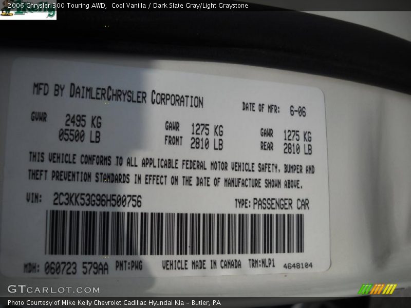 Cool Vanilla / Dark Slate Gray/Light Graystone 2006 Chrysler 300 Touring AWD