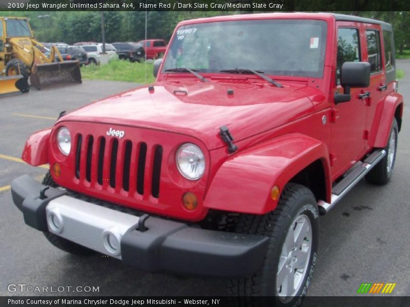 Flame Red / Dark Slate Gray/Medium Slate Gray 2010 Jeep Wrangler Unlimited Sahara 4x4