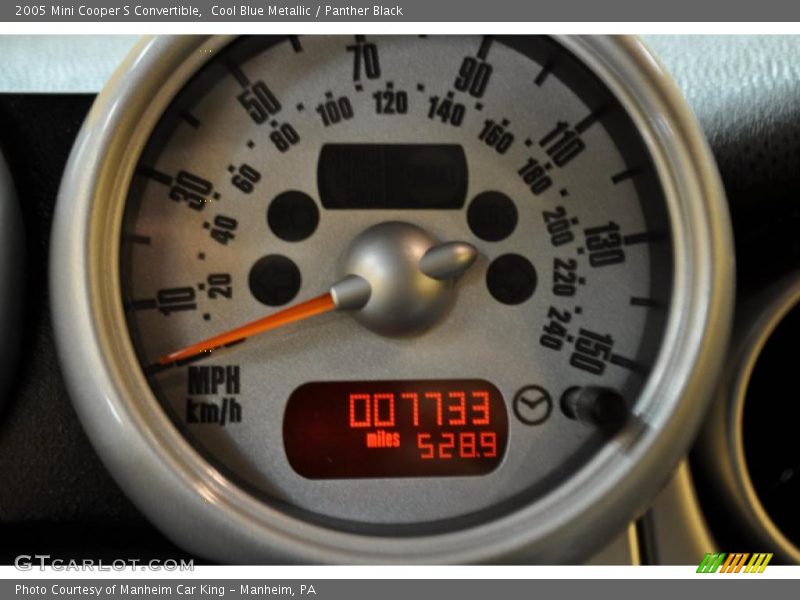 Cool Blue Metallic / Panther Black 2005 Mini Cooper S Convertible