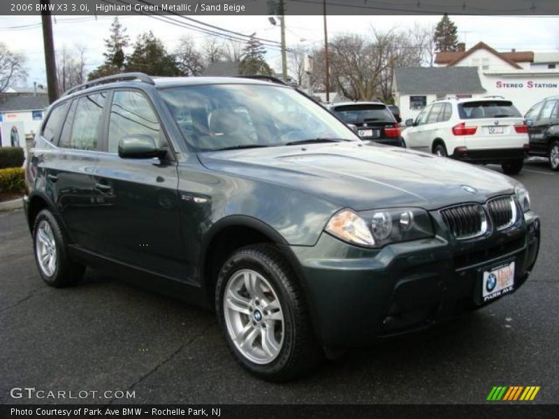 Highland Green Metallic / Sand Beige 2006 BMW X3 3.0i