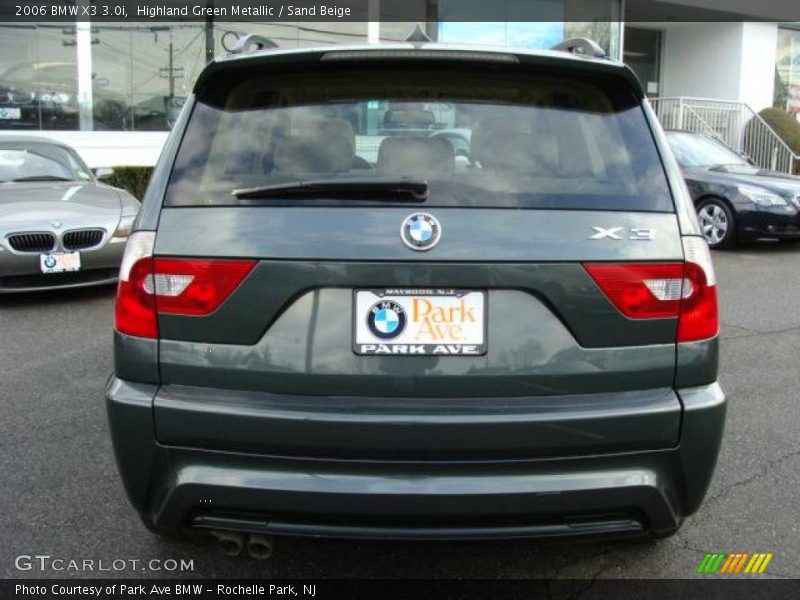 Highland Green Metallic / Sand Beige 2006 BMW X3 3.0i