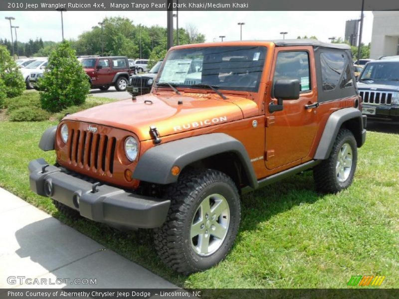 Mango Tango Pearl / Dark Khaki/Medium Khaki 2010 Jeep Wrangler Rubicon 4x4