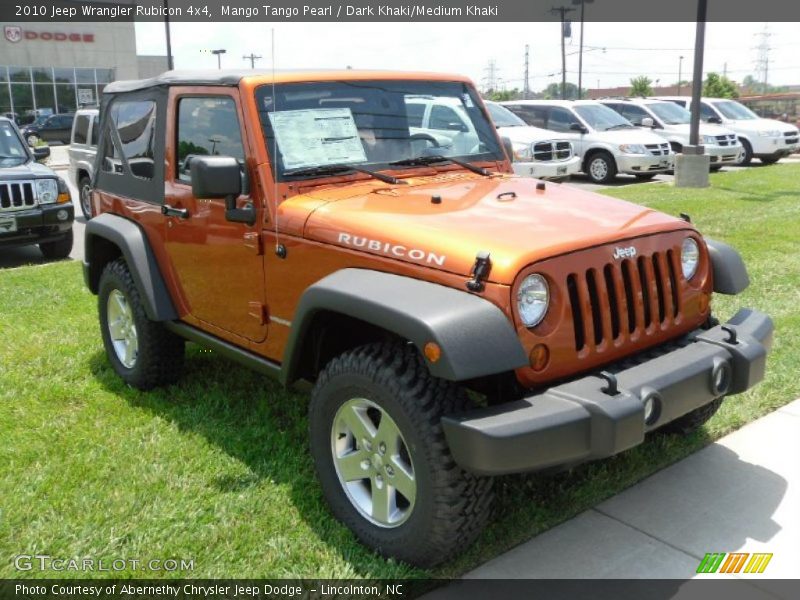 Mango Tango Pearl / Dark Khaki/Medium Khaki 2010 Jeep Wrangler Rubicon 4x4